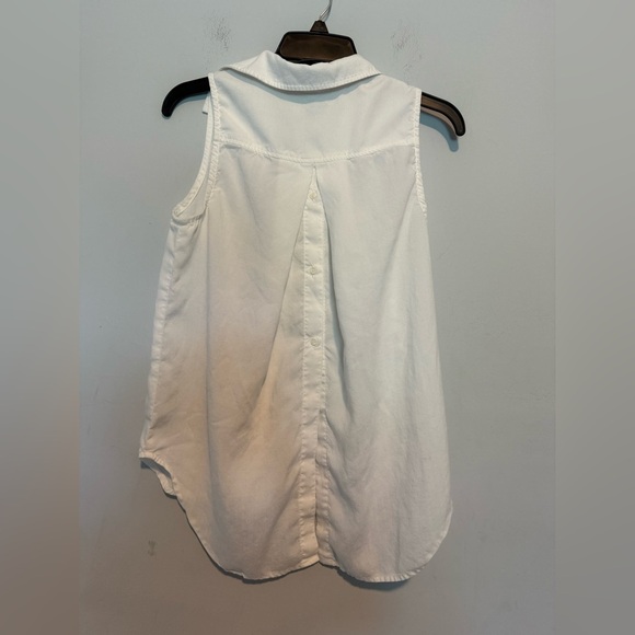 Anthropologie Cloth & Stone White Sleeveless Button Up Shirt Blouse Tank Top S - Picture 6 of 6
